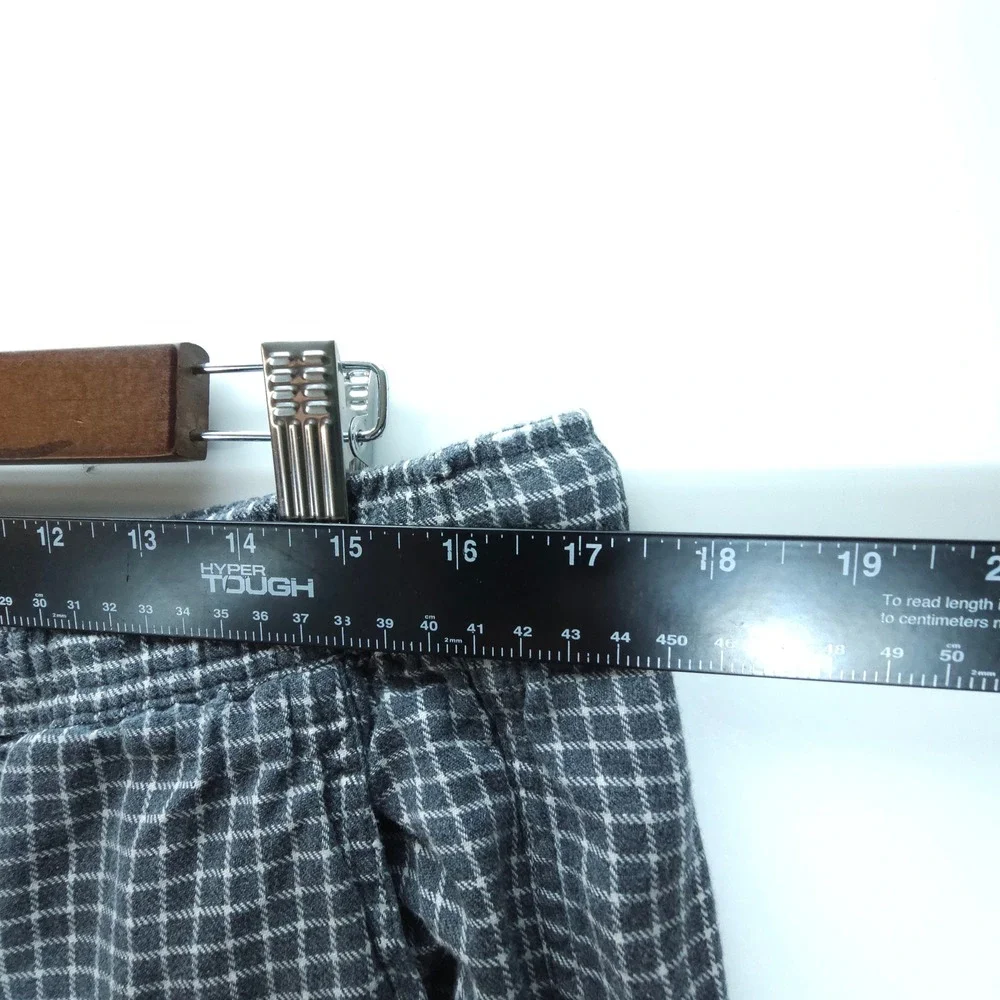 Vintage J Crew Pants Mens L Blue Grid Plaid Cotton Pajama Lounge Streetwear